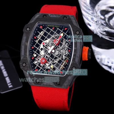 Swiss Replica Richard Mille RM 27-04 Tourbillon Rafael Nadal Special Red Fabric Strap Watch